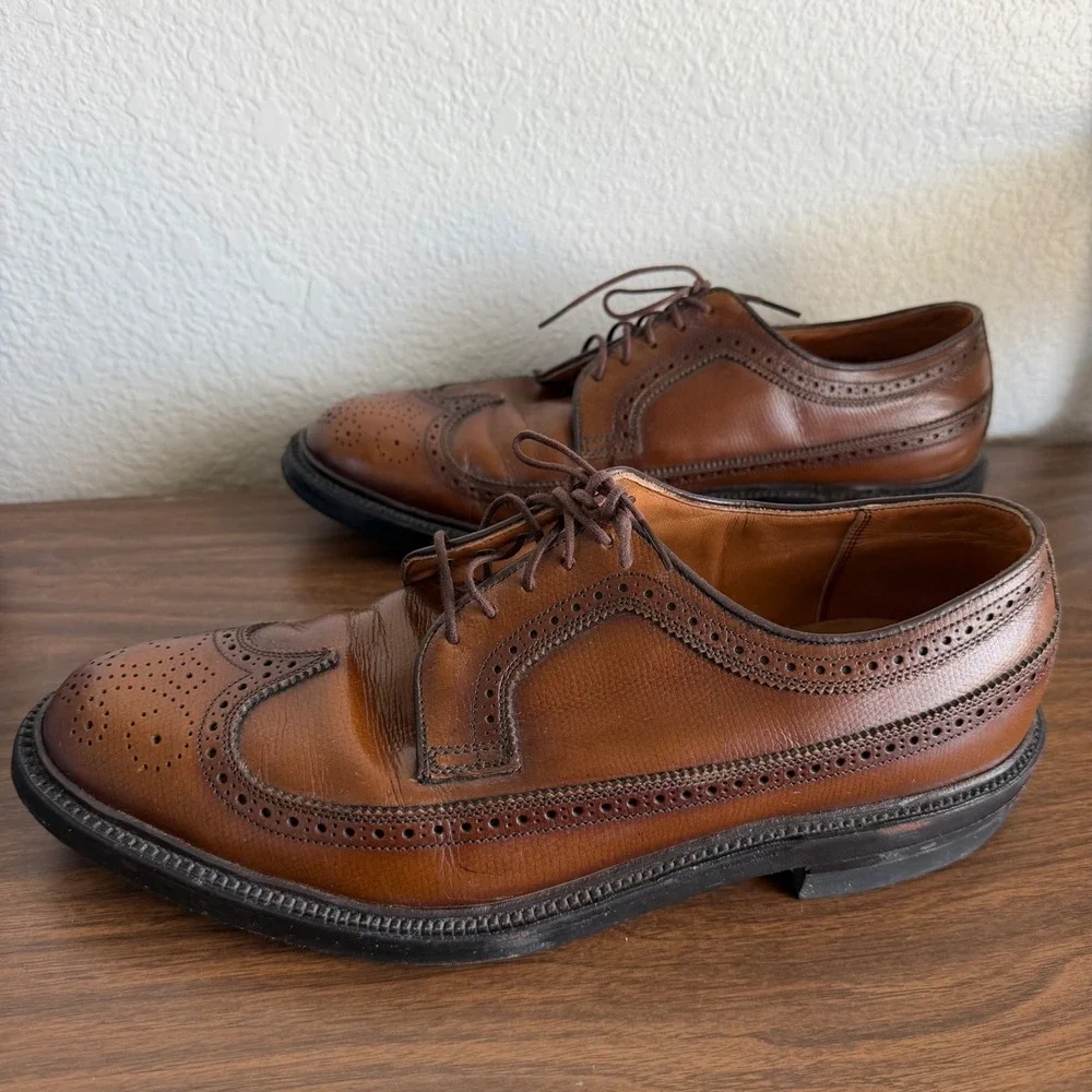 Executive Imperial By Mason Mens Brown Leather Longwing Brogue Wingtip Shoes 9.5